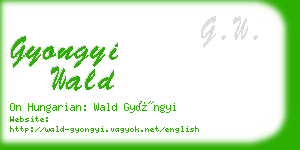 gyongyi wald business card